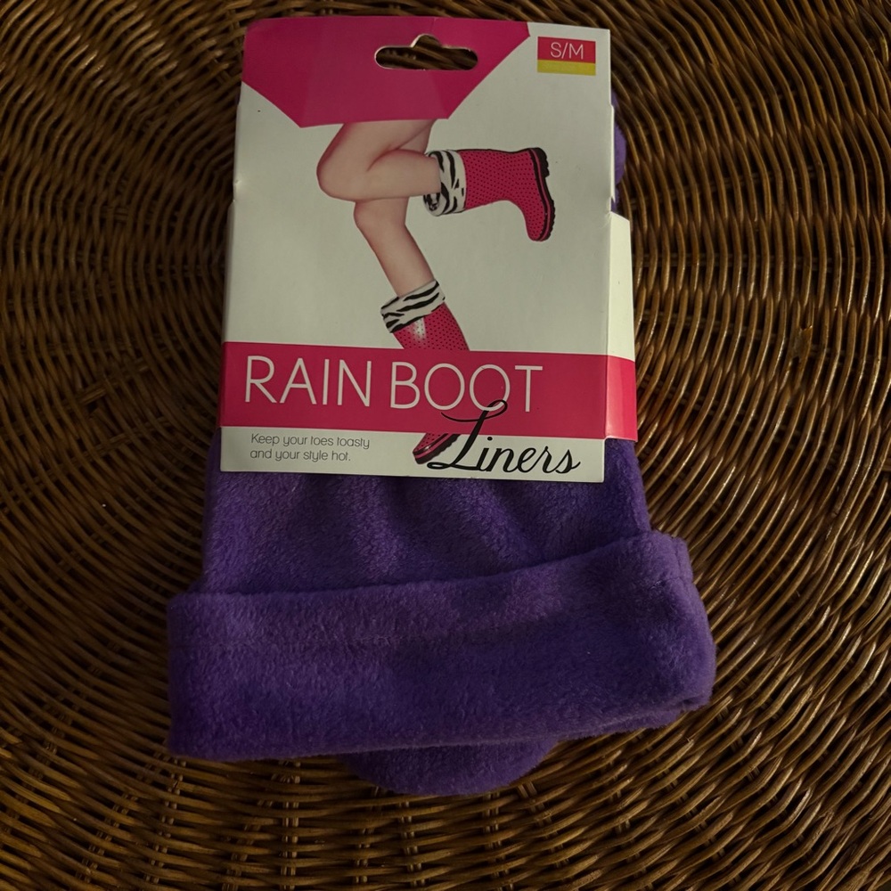 💜 Blue Star Rain Boot Liners – Purple Fleece (S/M) 💜